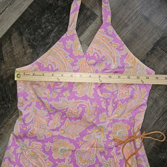 Harold's, Women's Size 2, Paisley Pink and Orange Halter Dress - Picture 7 of 11